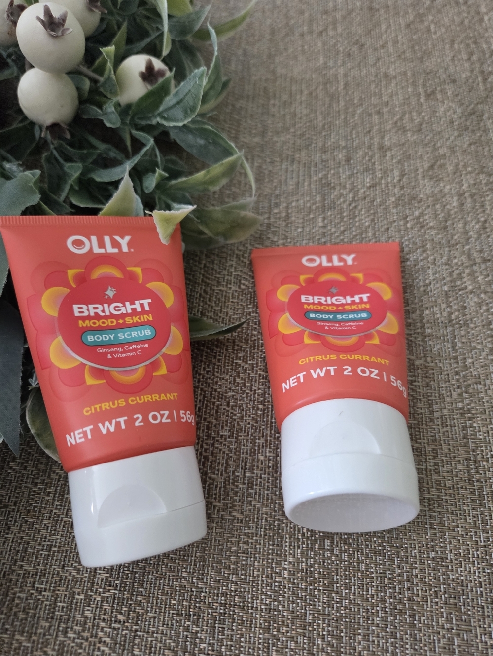OLLY Bright Mood + Skin Citrus Currant Body Scrub (2 oz) - Orange